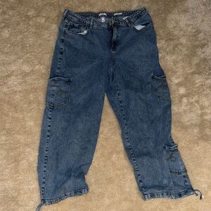 Classic Blue Cargo Relaxed Fit Women’s Jeans